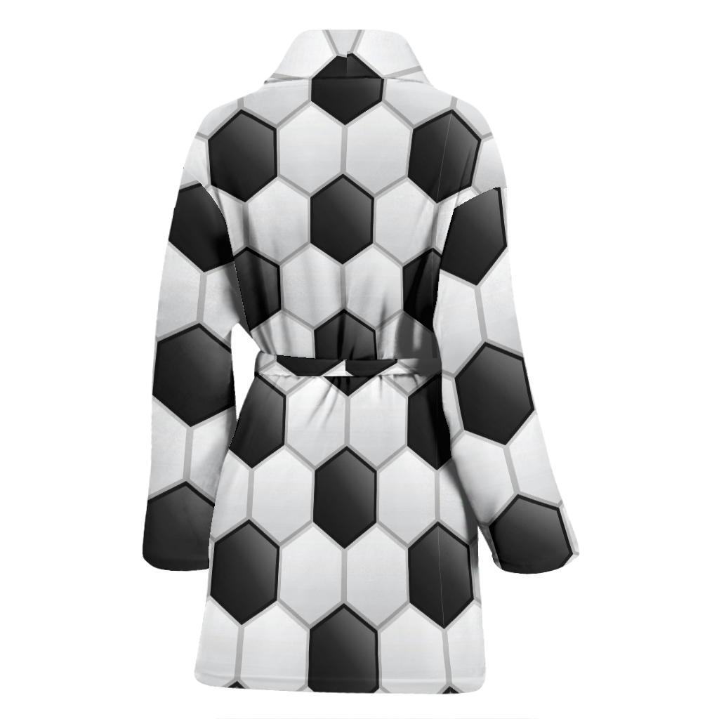 Soccer Ball Texture Print Pattern Women Bath Robe-JTAMIGO.COM