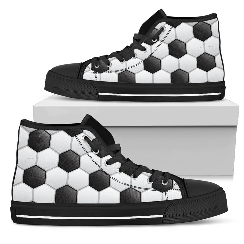 Soccer Ball Texture Print Pattern Women High Top Shoes