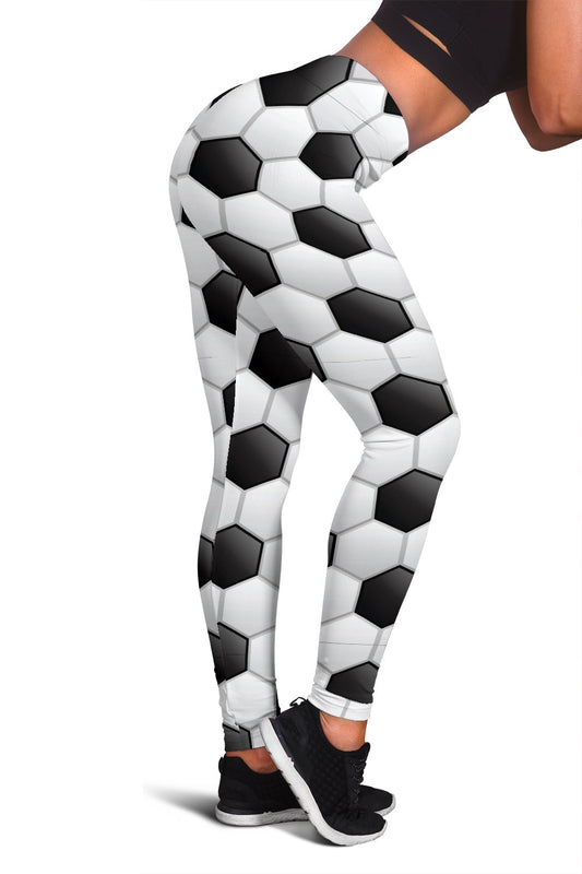 Soccer Ball Texture Print Pattern Women Leggings