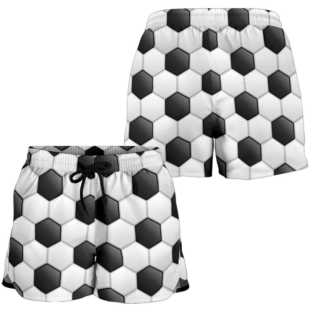 Soccer Ball Texture Print Pattern Women Shorts-JTAMIGO.COM
