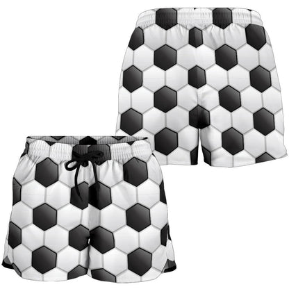 Soccer Ball Texture Print Pattern Women Shorts-JTAMIGO.COM