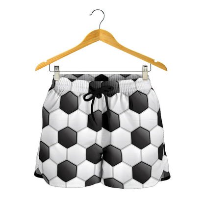 Soccer Ball Texture Print Pattern Women Shorts-JTAMIGO.COM