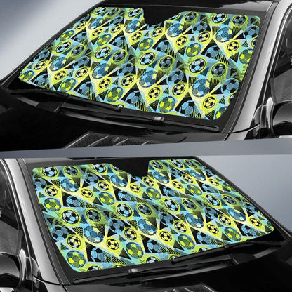 Soccer Ball Themed Print Design Car Sun Shade For Windshield