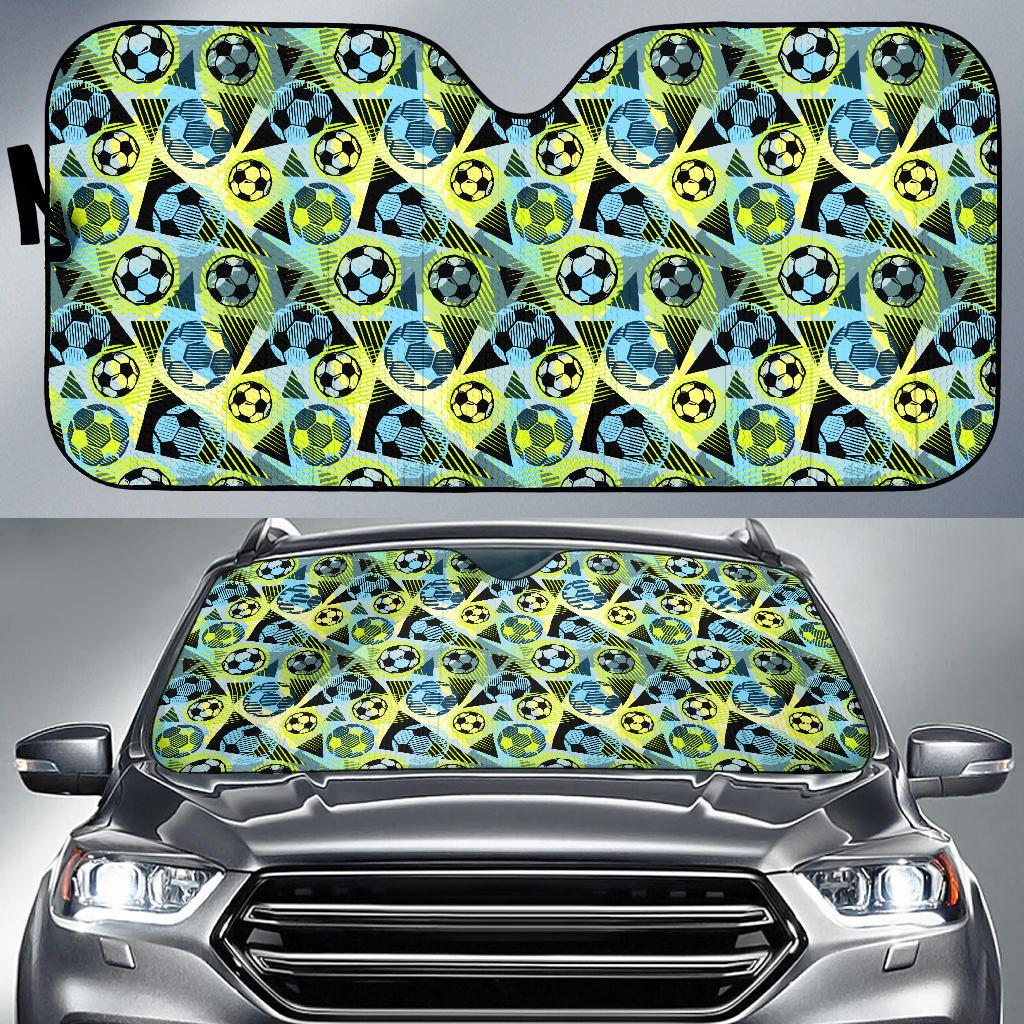 Soccer Ball Themed Print Design Car Sun Shade For Windshield