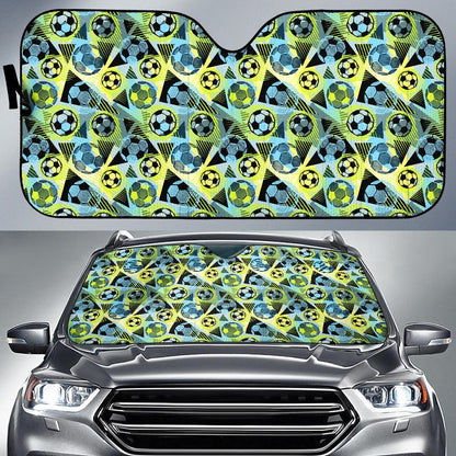 Soccer Ball Themed Print Design Car Sun Shade For Windshield