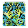 Soccer Ball Themed Print Design Duvet Cover Bedding Set