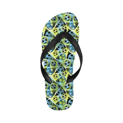 Soccer Ball Themed Print Design Flip Flops-JTAMIGO.COM