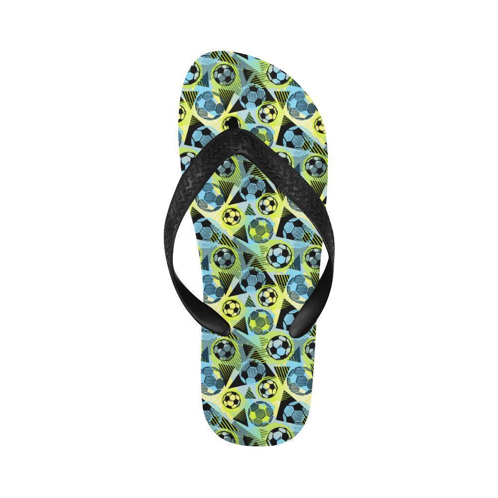 Soccer Ball Themed Print Design Flip Flops-JTAMIGO.COM