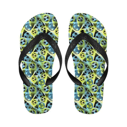 Soccer Ball Themed Print Design Flip Flops-JTAMIGO.COM