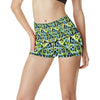 Soccer Ball Themed Print Design High Waisted Spandex Shorts-JTAMIGO.COM