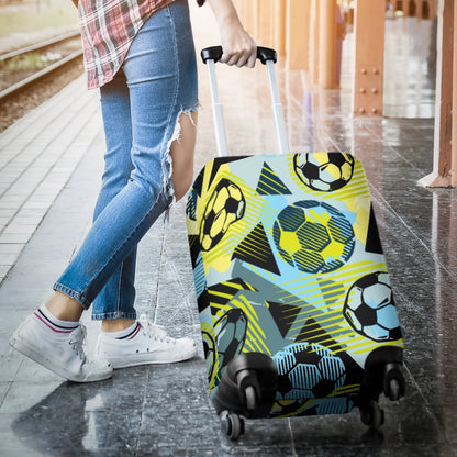 Soccer Ball Themed Print Design Luggage Cover Protector
