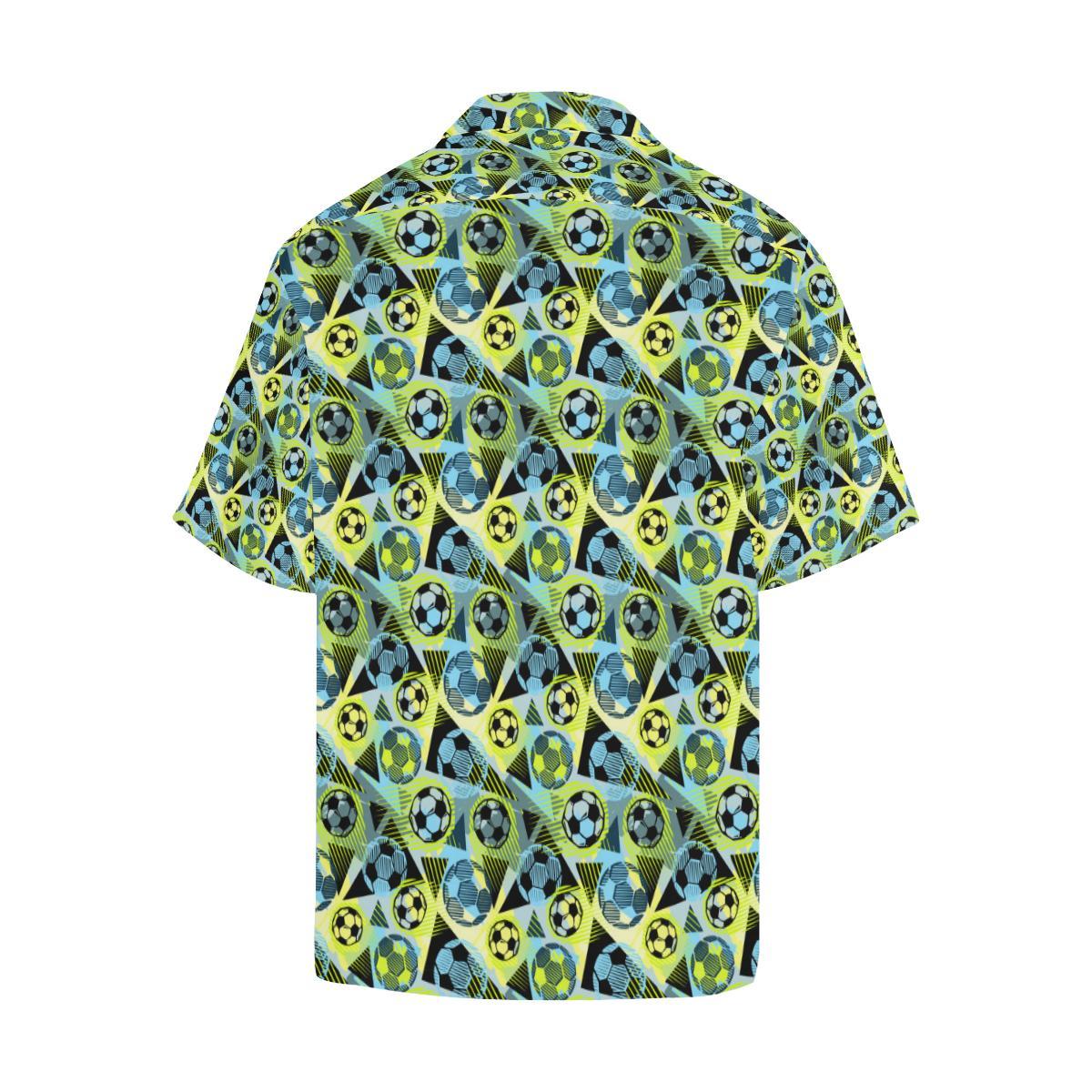 Soccer Ball Themed Print Design Men Aloha Hawaiian Shirt