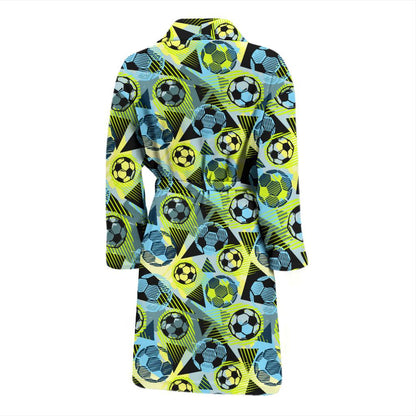 Soccer Ball Themed Print Design Men Bath Robe-JTAMIGO.COM