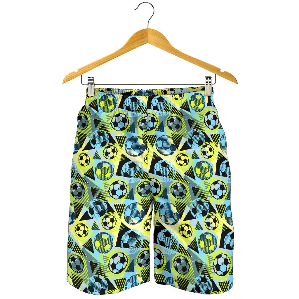 Soccer Ball Themed Print Design Mens Shorts-JTAMIGO.COM