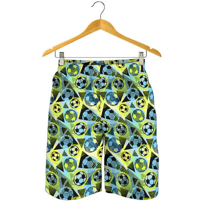 Soccer Ball Themed Print Design Mens Shorts-JTAMIGO.COM