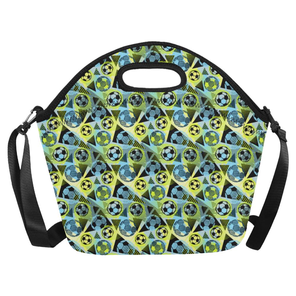 Soccer Ball Themed Print Design Neoprene Lunch Bag (Model 1669)(Large)-JTAMIGO.COM