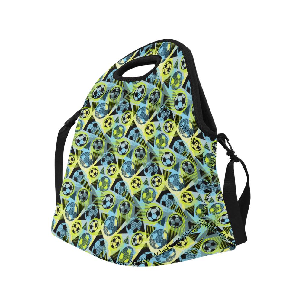 Soccer Ball Themed Print Design Neoprene Lunch Bag (Model 1669)(Large)-JTAMIGO.COM