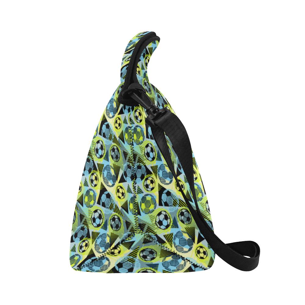 Soccer Ball Themed Print Design Neoprene Lunch Bag (Model 1669)(Large)-JTAMIGO.COM
