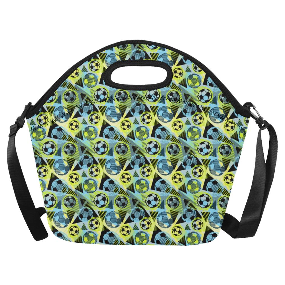 Soccer Ball Themed Print Design Neoprene Lunch Bag (Model 1669)(Large)-JTAMIGO.COM