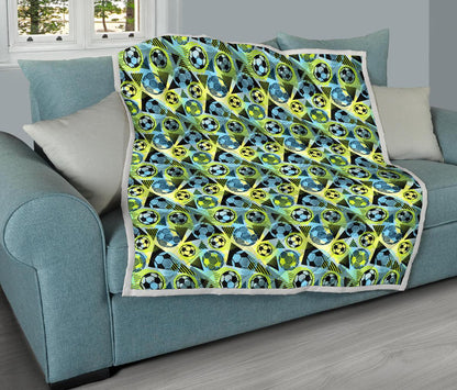 Soccer Ball Themed Print Design Premium Quilt-JTAMIGO.COM