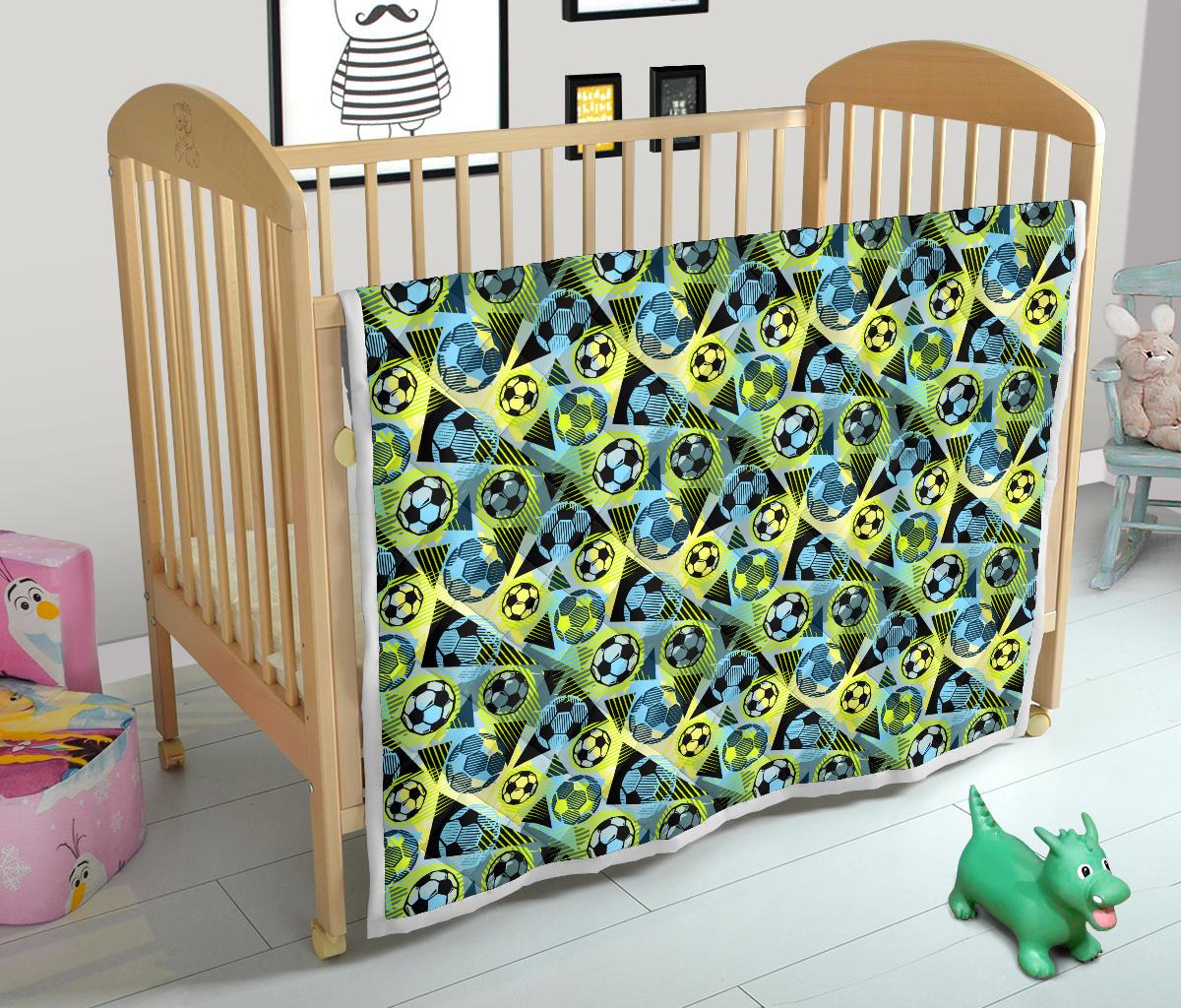Soccer Ball Themed Print Design Premium Quilt-JTAMIGO.COM