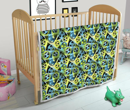 Soccer Ball Themed Print Design Premium Quilt-JTAMIGO.COM