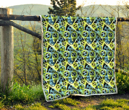 Soccer Ball Themed Print Design Premium Quilt-JTAMIGO.COM