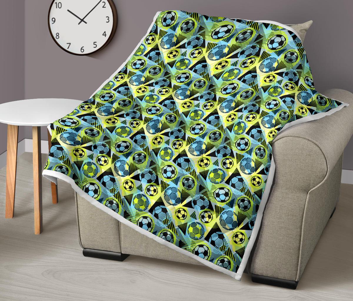 Soccer Ball Themed Print Design Premium Quilt-JTAMIGO.COM