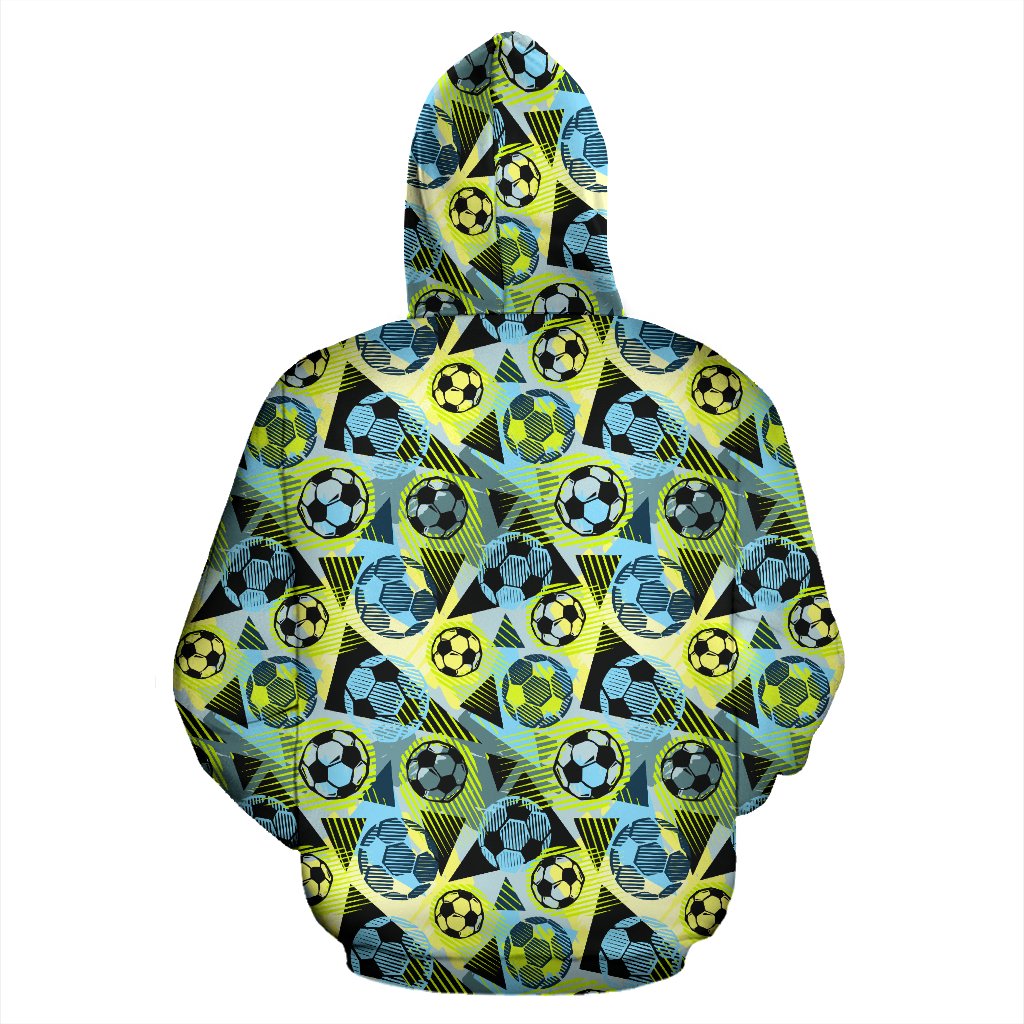Soccer Ball Themed Print Design Pullover Hoodie