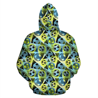 Soccer Ball Themed Print Design Pullover Hoodie