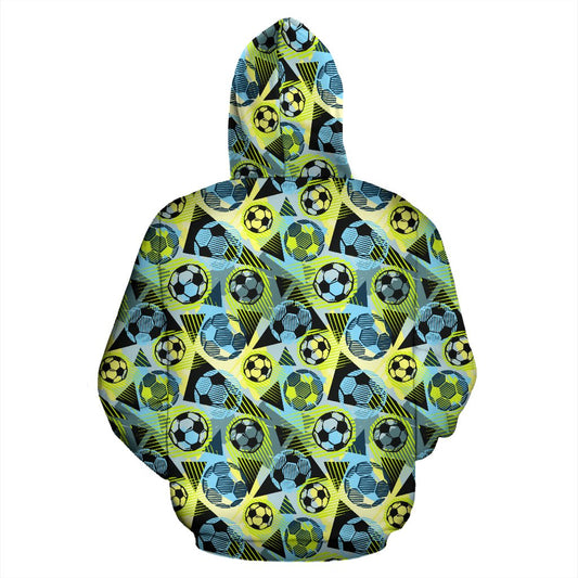 Soccer Ball Themed Print Design Pullover Hoodie