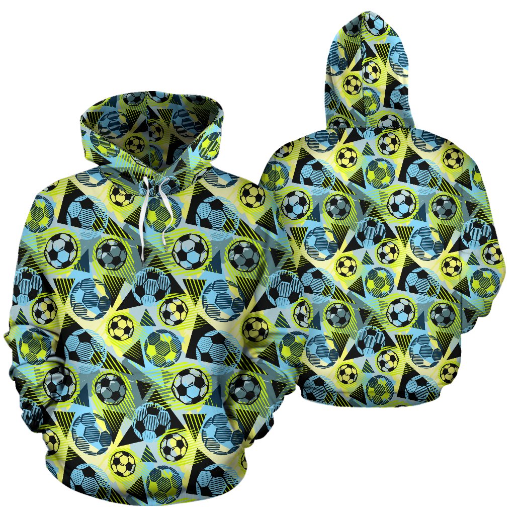 Soccer Ball Themed Print Design Pullover Hoodie