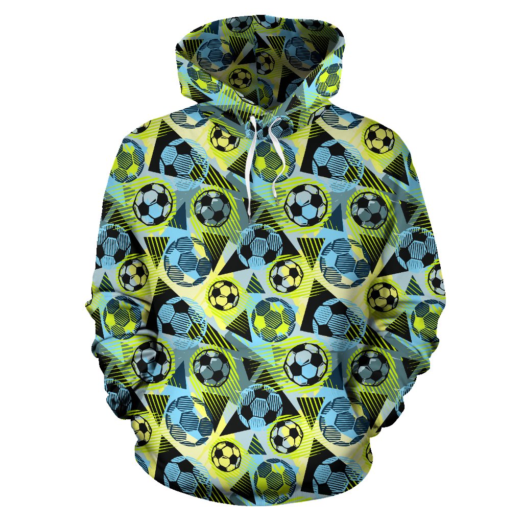 Soccer Ball Themed Print Design Pullover Hoodie