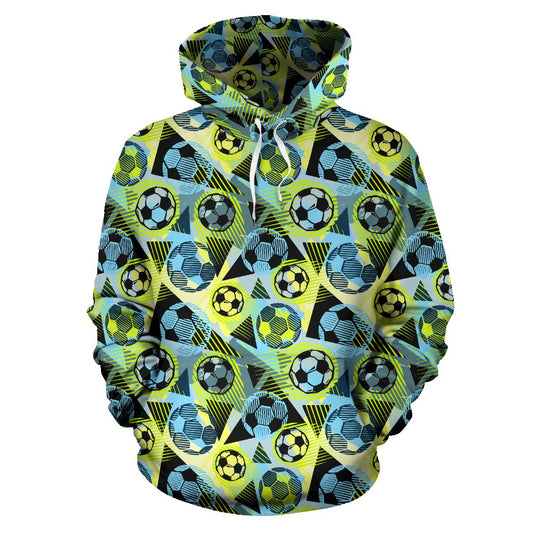 Soccer Ball Themed Print Design Pullover Hoodie