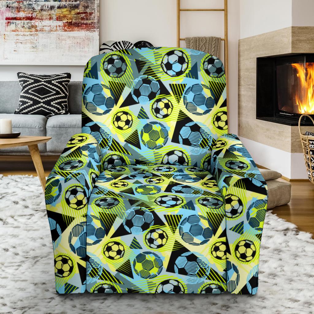 Soccer Ball Themed Print Design Single Sofa Slipcover -JTAMIGO.COM