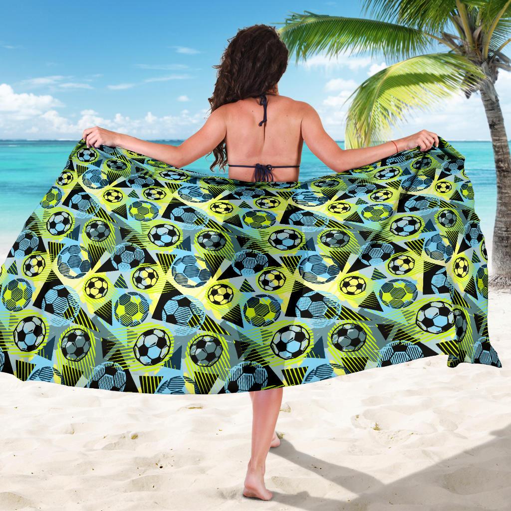 Soccer Ball Themed Print Design Sarong Pareo Wrap