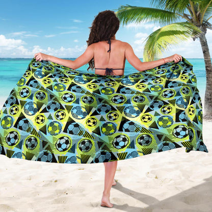 Soccer Ball Themed Print Design Sarong Pareo Wrap