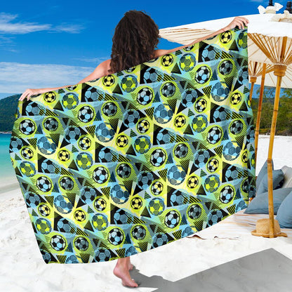 Soccer Ball Themed Print Design Sarong Pareo Wrap