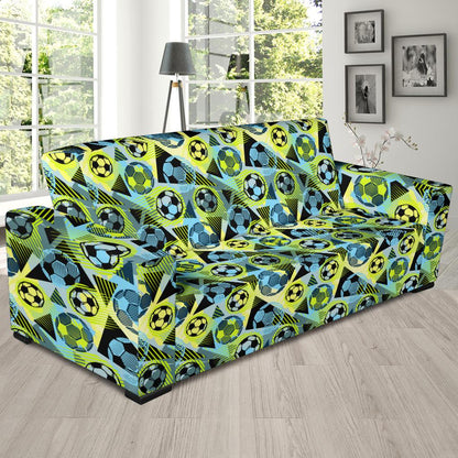 Soccer Ball Themed Print Design Sofa Slipcover-JTAMIGO.COM