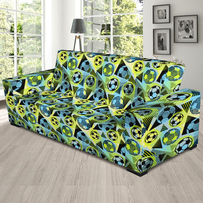 Soccer Ball Themed Print Design Sofa Slipcover-JTAMIGO.COM