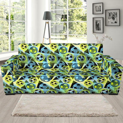 Soccer Ball Themed Print Design Sofa Slipcover-JTAMIGO.COM