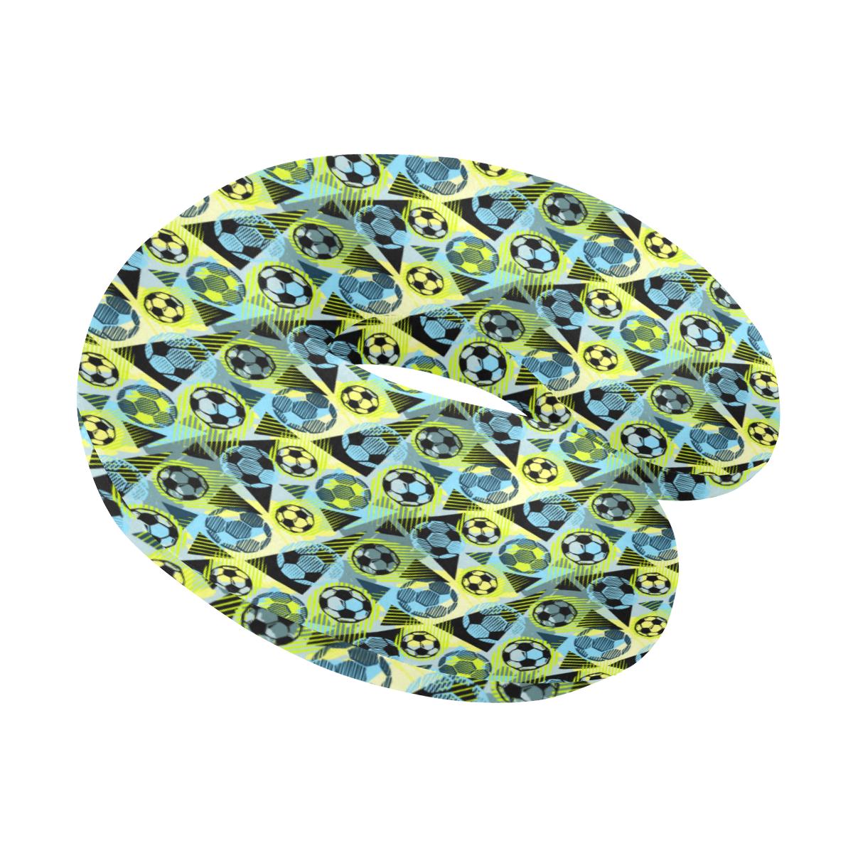 Soccer Ball Themed Print Design U-Shaped Travel Neck Pillow-JTAMIGO.COM