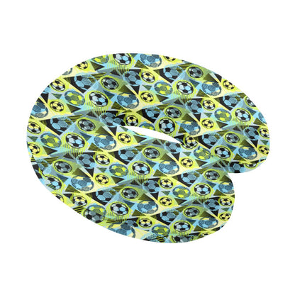 Soccer Ball Themed Print Design U-Shaped Travel Neck Pillow-JTAMIGO.COM
