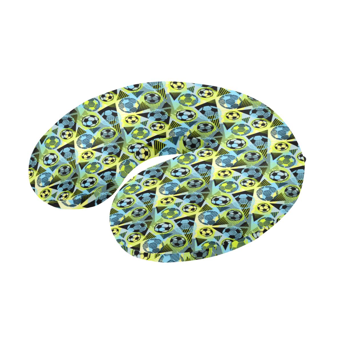 Soccer Ball Themed Print Design U-Shaped Travel Neck Pillow-JTAMIGO.COM