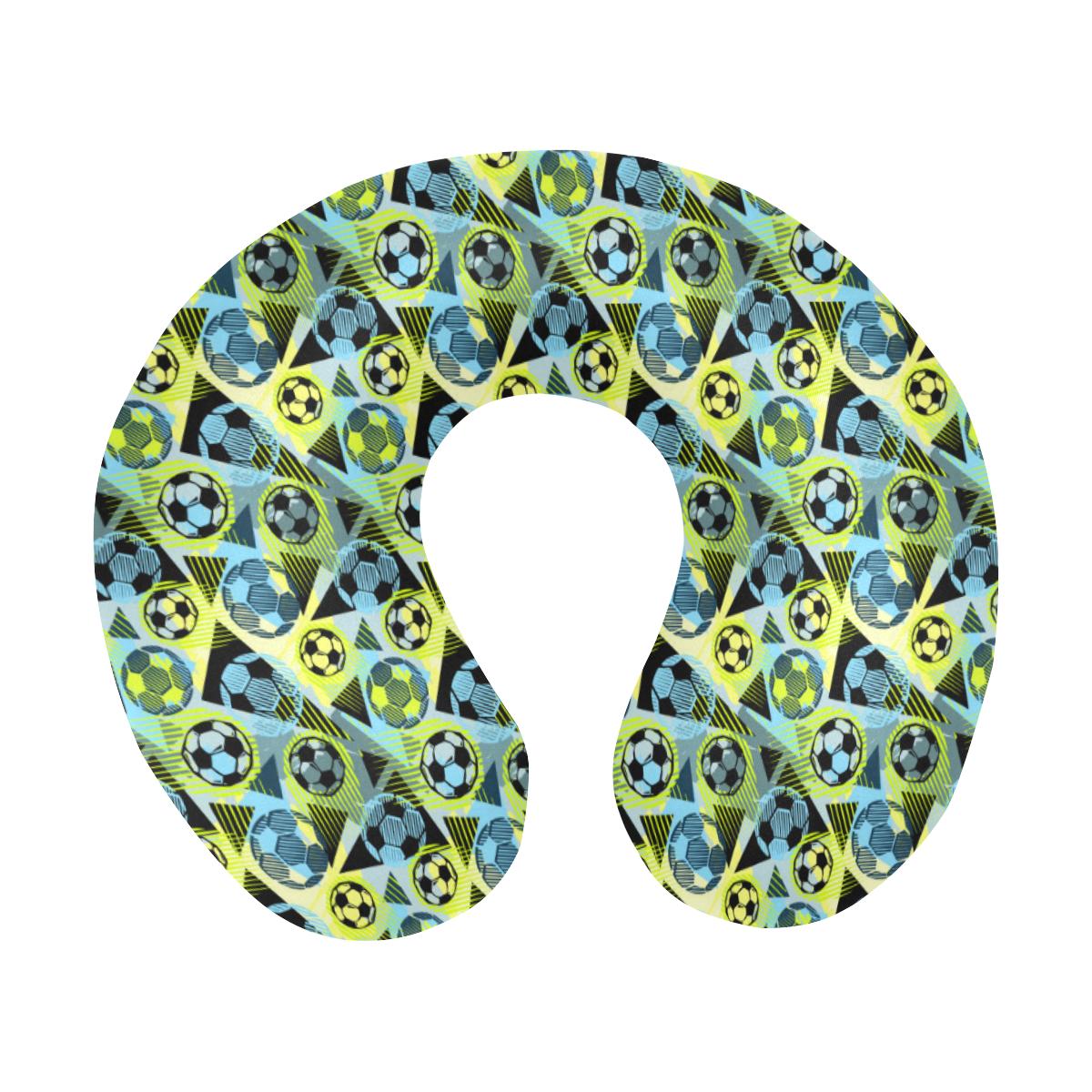 Soccer Ball Themed Print Design U-Shaped Travel Neck Pillow-JTAMIGO.COM