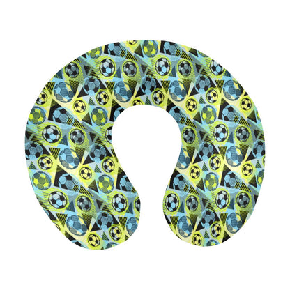 Soccer Ball Themed Print Design U-Shaped Travel Neck Pillow-JTAMIGO.COM