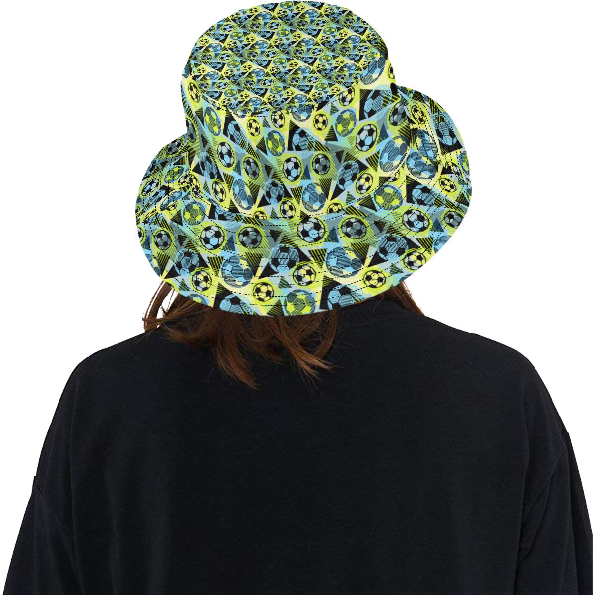 Soccer Ball Themed Print Design Unisex Bucket Hat