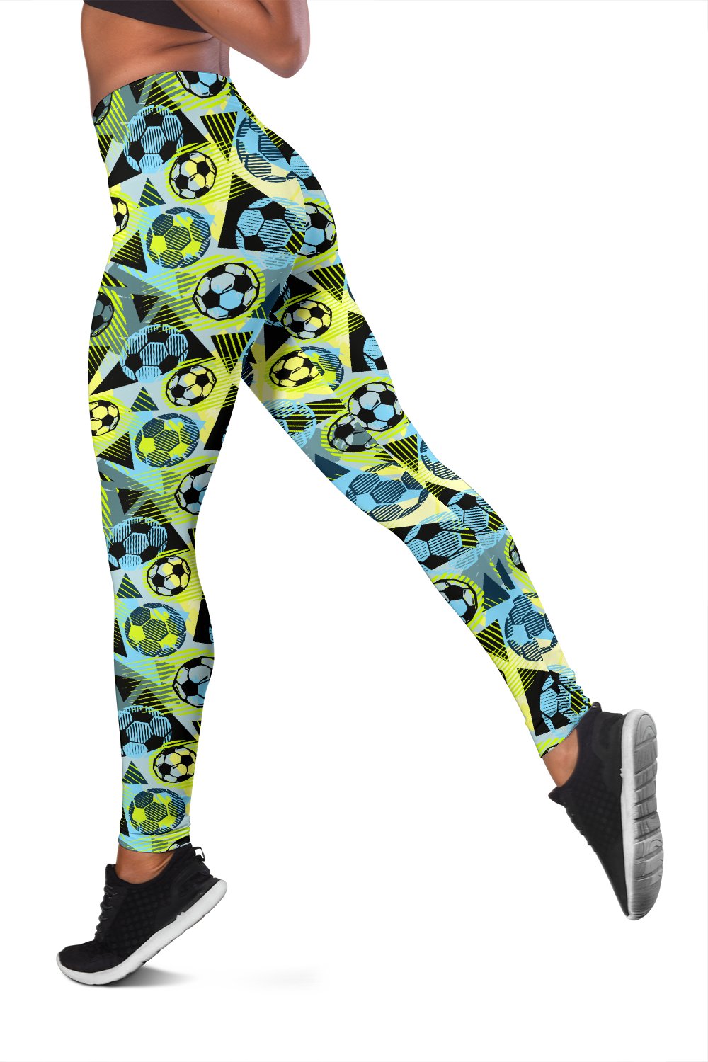 Soccer Ball Themed Print Design Women Leggings