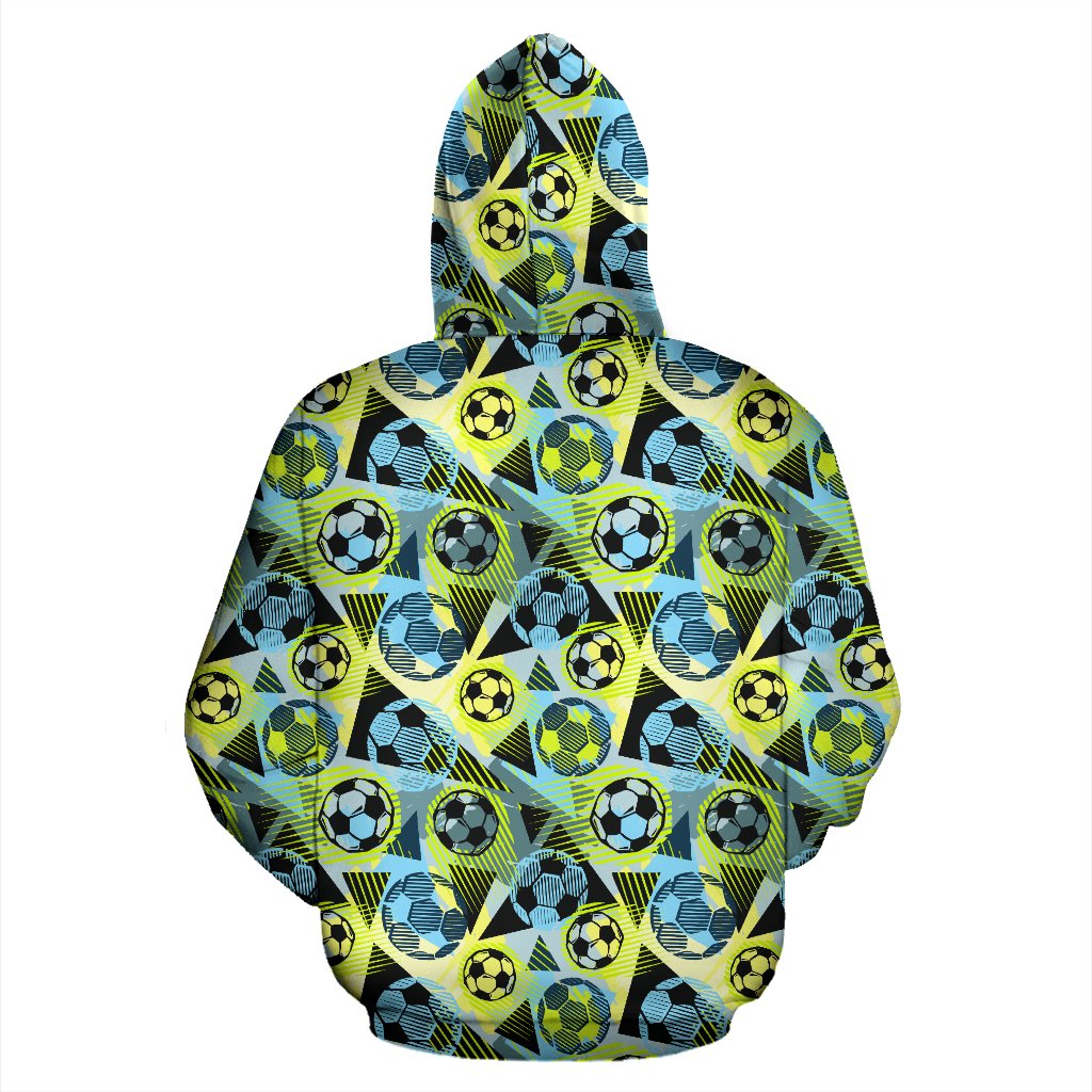 Soccer Ball Themed Print Design Zip Up Hoodie