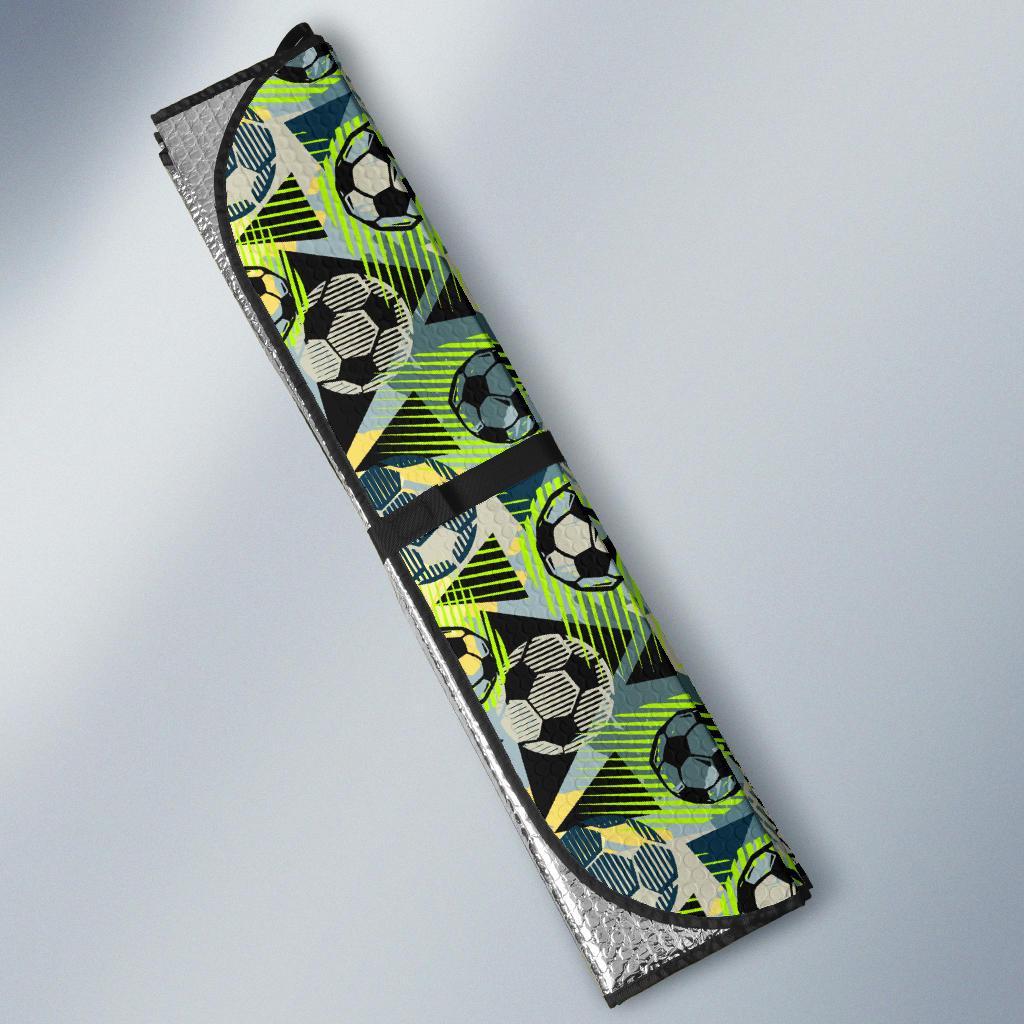 Soccer Ball Themed Print Pattern Car Sun Shade For Windshield